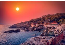 MÉDIA Plaja70 matrica tapéta halántékkal a naplementében, 250 x 200 cm (FOTOTAP14106)