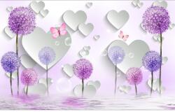 MÉDIA szívek - pillangók - pitypangok öntapadós és mosható fali tapéta, 270 x 200 cm (FOTOTAP579)