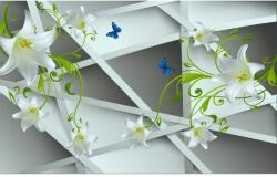 Blueback MAT Liliomok és kék pillangók tapéta, 350 x 200 cm (BBIMG4262)