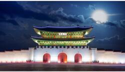 MÉDIA Öntapadó és mosható falfestmény City62 Seoul Castle éjjel, 400 x 250 cm (FOTOTAP8368)