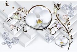 MÉDIA Matrica tapéta Orchideák pillangóval, 250 x 200 cm (FOTOTAP14306)