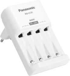 Panasonic ENELOOP akkutöltő 240V. 4xAA/AAA elem kompatibilis fehér (BQ-CC51E_N)