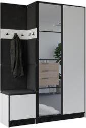  Szekrény EDEN 13 - BxHxT 158x205x39cm - weiß & fekete Ruhásszekrény