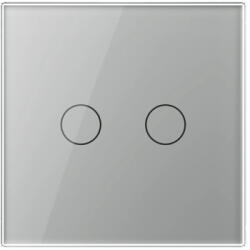 LIVOLO Intrerupator Dublu cu Variator LIVOLO cu Touch Din Sticla Gri (VL-FC2D2-2G-2I)