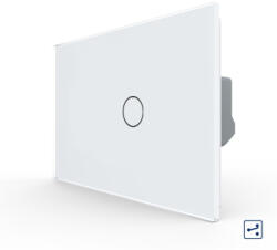 LIVOLO Intrerupator Simplu Cap Scara / Cruce cu Touch LIVOLO din Sticla Standard Italian Alb (VL-FC1S-2G-3W)