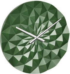 TFA Ceas geometric de precizie analog de perete creat de designer model DIAMOND verde metalic TFA 60.3063. 04 (60.3063.04) Ceas