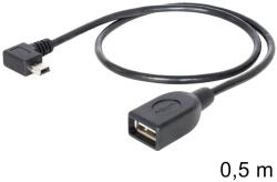 Delock Cablu USB 2.0-A OTG rotunjit de la mini-masculin la femelă, 50 cm