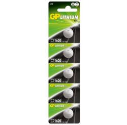 GP Batteries gombelem CR1620, lítium, 5db/csomag CR1620-7U5 (CR1620-7U5)