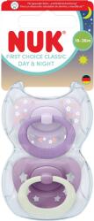 Nuk Suzete din silicon NUK First Choice - Day & Night, 18luni+, pentru fată, violet, 2 buc (10177264)