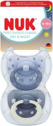 Nuk Suzete din silicon NUK First Choice - Day & Night, 6-18 luni, pentru băiat, mov, 2 buc (10176383)