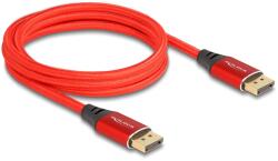 Delock DisplayPort kábel 16K 60 Hz 2 m piros fém