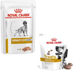 Royal Canin Veterinary Diet 12x85g Royal Canin Veterinary Urinary Ageing nedves kutyatáp+3x snack ingyen