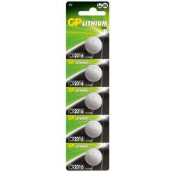 GP Batteries gombelem CR2016, lítium, 5db/csomag CR2016-7U5 (CR2016-7U5)