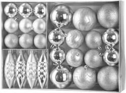 MagicHome MagicHome karácsonyi gömbök, készlet, 31 db, ezüst, karácsonyfára (TC8091061)