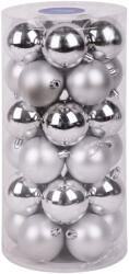 MagicHome MagicHome karácsonyi gömbok, 30 db, ezüst, mix, karácsonyfára, 6 cm (TC2171334)