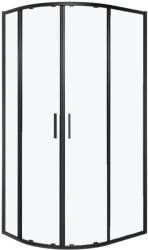 Kerra Solid RA 100x80 BL íves duplaajtós aszimmetrikus zuhanykabin tálca nélkül (SOLID-RA-100X80-BL-SOLO) - leziter