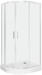 Kerra Solid RA 100x80 íves duplaajtós aszimmetrikus zuhanykabin tálca nélkül (SOLID-RA-100X80-SOLO) - leziter