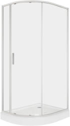 Kerra Solid RPA 100x80 íves egyajtós aszimmetrikus zuhanykabin zuhanytálcával -balos (SOLID-RPA-100X80-MAD-B) - leziter