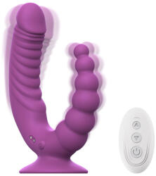 Teazers - Double Vibrator with Suction Cup and Remote - Purple