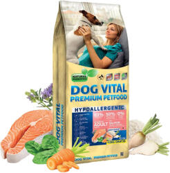 DOG VITAL Hypoallergenic Mini Breeds Adult Hipoallergén Száraz Kutyatáp (Lazac, Sárgarépa és Spenót) - 12+2 kg