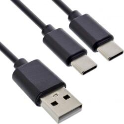InLine Cablu de alimentare USB-A la 2 x USB type C T-T 1m Negru, InLine IL35121 (IL35121)