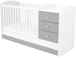 TIMBA kombiágy Erik 3 fiókos ezüst-fehér - vital24