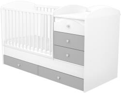 TIMBA kombiágy Erik maxi 5 fiókos ezüst-fehér - vital24