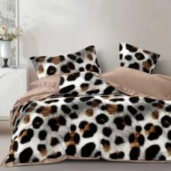 Pucioasa Lenjerie de pat cu elastic din finet, 6 piese, Imprimeu leopard Lenjerie de pat