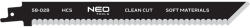 NEO TOOLS Orrfűrészlap tiszta vágáshoz, szigetelőanyagokhoz, gumihoz, kartonhoz, 228mm, HCS (58-028) - szerszamparadicsom
