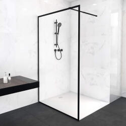 Welland Montana walk-in zuhanyfal 120 x 195 cm - fekete profil