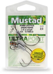 Mustad Powerlock Plus With Spring Keeper 2/0 3db/csomag (e-m4566200)