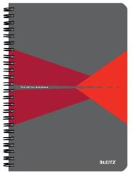 Leitz Office Card A5 jegyzettömb, 90 lapos, piros vonalas