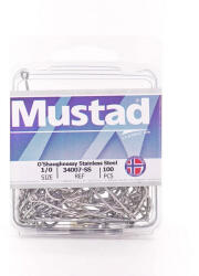 Mustad O'shaughnessy Stainless Hooks Stainless Steel 7/0 25db/csomag (e-m4152700)