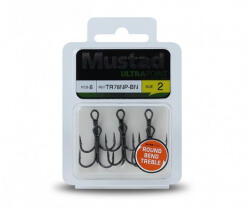 Mustad Np Round Bend Treble Hook Barbless 8 6db/csomag (e-m4113008)