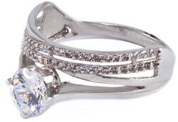 Ékszershop 2 az 1-ben fehérarany eljegyzési gyűrű (1333807)