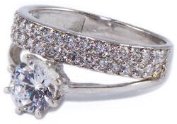 Ékszershop 2 az 1-ben fehérarany eljegyzési gyűrű (1333805)