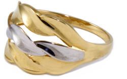 Ékszershop Bicolor arany hullámos széles gyűrű (1335207)