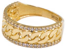 Ékszershop Lánc mintájú köves arany gyűrű (1314002)