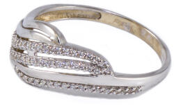 Ékszershop Hullámos fehérarany gyűrű cirkóniakövekkel (1333810)