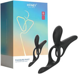 Honey Play Box Box Pleasure Pivot - App-vezérelt vibrációs pénisz- és heregyűrű, férfiaknak (fekete)