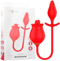 Intense Melanie - 2in1 mozgó nyelves csikló izgató vibrátor (piros) (8435565959807) - bujaalmok