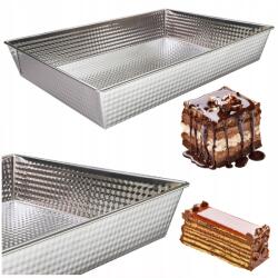 Inmet Tepsi süteményekhez, klasszikus téglalap alakú, 30 cm-es, ezüst színű (BW 012)