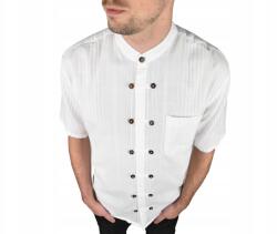  Férfi rövid ujjú ing Renshu, fehér, durva csíkok S