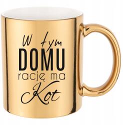 Funandstyle Arany metál bögre Ebben A Házban Igaza Van A Macskának Karácsonyi Ajándék A Munkahelyre