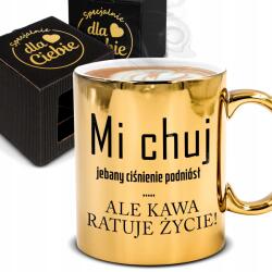 Funandstyle Arany Bögre 300ml Kávé Életet Ment Ajándék Vicces Neki