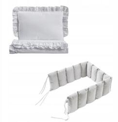 Baby-Raj 3el ágyneműhuzat kiságyba pamut 90x120 protektor 180cm velvet fehér fehér