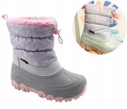 Apawwa meleg csizma, hótaposó, téli cipő kislányoknak 29-es méret (Szary/Róż)