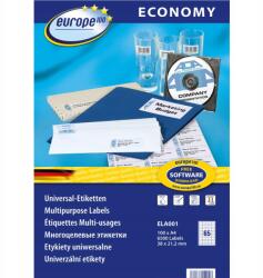 AVERY Etikett címkék Europe100 A4 38x21.2mm fehér (100) (ELA001)