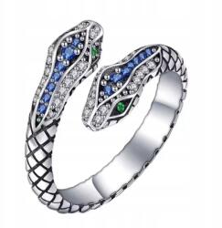  925-ös ezüst gyűrű, Angyalszárny kígyó, cirkónia kövekkel, női kígyó gyűrű (5905351361891)