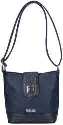 Karen 9437 kék virág mintás rostbőr crossbody táska